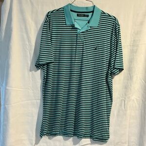 Nautica Men’s Aqua and Black Striped Polo